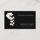 モダン白黒蘭フローラ業 予約カード (正面)