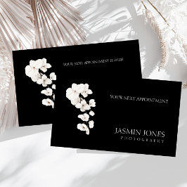 モダン白黒蘭フローラ業 予約カード