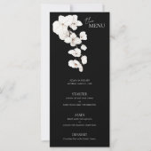 モダン白黒蘭フローラ結婚のメニュー (正面)