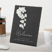 モダン白黒蘭結婚の表記号 台座サイン (インサイチュ)