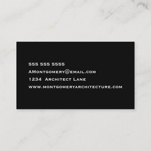 モダン白黒街スカイラインアーキテクト 名刺 (裏面)