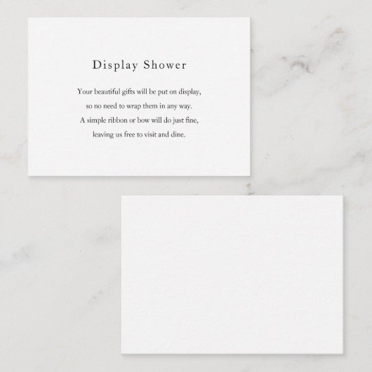 モダン白黒表示シャワーカード エンクロージャーカード (正面/裏面)