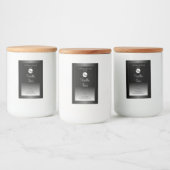 モダン白黒製品ラベルソフトグリッターロゴ フードラベル (ボトル)