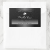 モダン白黒製品ラベルソフトグリッターロゴ 長方形シール (バッグ)