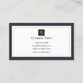 モダン白黒金ゴールドサンキューカード 名刺 (裏面)