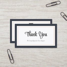 モダン白黒金ゴールドサンキューカード 名刺