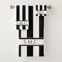 モダン白黒金ゴールドストライプ浴室