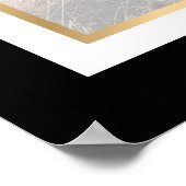 モダン白黒金ゴールド写真の結婚ウェルカムサイン ポスター (角)