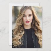 モダン白黒金ゴールド写真卒業会 招待状 (裏面)