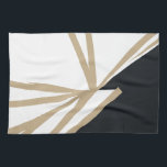 モダン白黒金ゴールド抽象芸術 キッチンタオル<br><div class="desc">このtouch金ゴールド抽象芸術キッチンタオルを使用してモダン、あなたのキッチンに優雅な白黒を追加。黒ユニーク、白、金ゴールドの色合いを特徴とする抽象デザインは、キッチンの装飾を補完する。食器の乾燥や拭き取りカウンター、または装飾的なアクセントとして最適。</div>