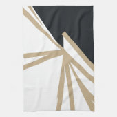 モダン白黒金ゴールド抽象芸術 キッチンタオル (縦)