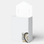 モダン白黒金ゴールド植物学結婚薬 フェイバーボックス (オープン)