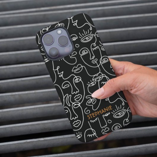 モダン白黒顔線パターカスタムン Case-Mate iPhoneケース