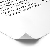 モダン白黒15表結婚座表 ポスター (角)