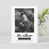 モダン白黒3フォトミニマル卒業式 招待状 (スタンド正面)