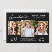 モダン白黒3写真部卒業 案内状 (正面)