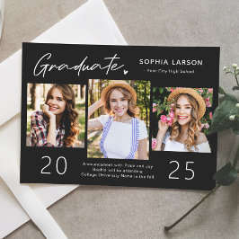 モダン白黒3写真部卒業 案内状