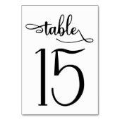 モダン白黒3.5x5テーブル番号 |表15 テーブルナンバー (裏面)