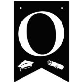 モダン白黒3-Photo卒業キャップ、ディプロマ バンティングフラッグ (第3の旗)