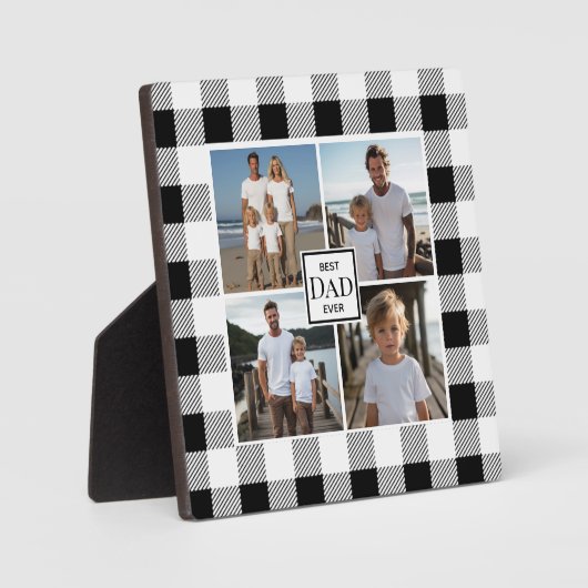 モダン白黒4写真テンプレート フォトプラーク (正面)