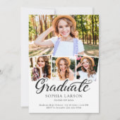 モダン白黒4写真部卒業 案内状 (正面)