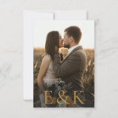 モダン白黒、フローラ結婚式RSVPフォトカード 出欠カード (裏面)