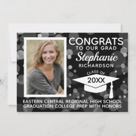 モダン白黒《写真》ぼけ味バブル写真卒業 招待状