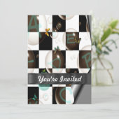 モダン白黒 招待状 (スタンド正面)