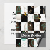 モダン白黒 招待状 (正面/裏面)