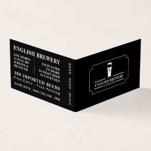 モダン白黒、Pub/Brewery、詳細 名刺