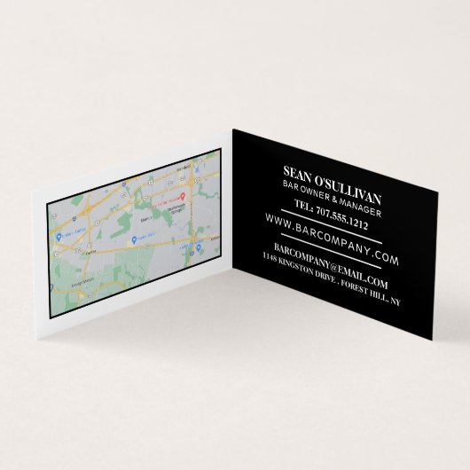 モダン白黒、Pub/Brewery、詳細 名刺 (内部)