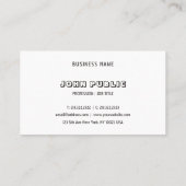 モダン白黒B&Wエレガントシンプルテンプレート 名刺 (裏面)