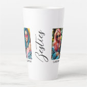 /モダン白黒Bestie 2 Photo Collage カフェラテマグ (正面)