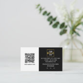 モダン白黒Business Your Logo Here QR Code 名刺 (スタンド正面)