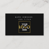 モダン白黒Business Your Logo Here QR Code 名刺 (裏面)