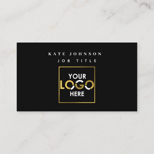 モダン白黒Business Your Logo Here QR Code 名刺 (裏面)