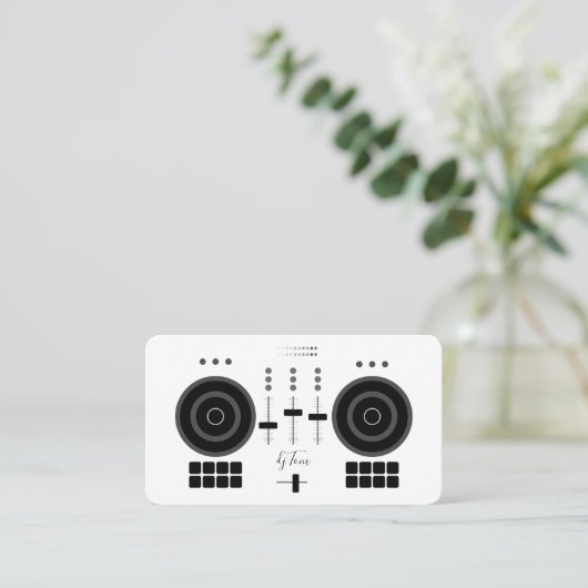 モダン白黒DJ 名刺 (スタンド正面)