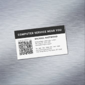 モダン白黒QRコードプロフェッショナル マグネット名刺 (インサイチュ)