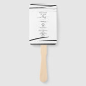 モダン白黒QRコード結婚式 プログラム ハンドファン (正面)