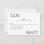 モダン白黒RSVPカード 出欠カード (正面)