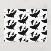 モダン白黒Stingray日付の保存 ポストカード (裏面)