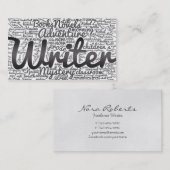 モダン白黒Wordクラウドライター作家 名刺 (正面/裏面)