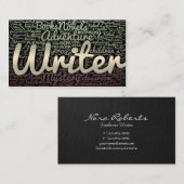 モダン白黒Wordクラウドライター作家 名刺 (正面/裏面)