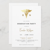 モダン看護学校卒業党招待状 招待状 (正面/裏面)