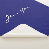 モダン真夜中の青ユニーク平野 シェルパブランケット (3/4)