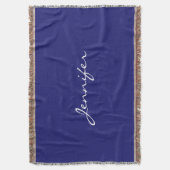 モダン真夜中の青ユニーク平野 スローブランケット (正面縦)