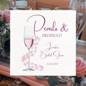 モダン真珠とプロセッコブライダルシャワー結婚ズ スタンダードカクテルナプキン