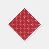 モダン矢赤と白印パターン スタンダードカクテルナプキン (角)