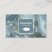 モダン石板グレイ大理石ペンニブプロフェッショナル 名刺 (正面)