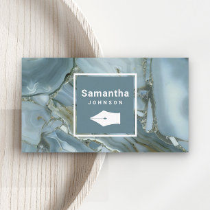 モダン石板グレイ大理石ペンニブプロフェッショナル 名刺